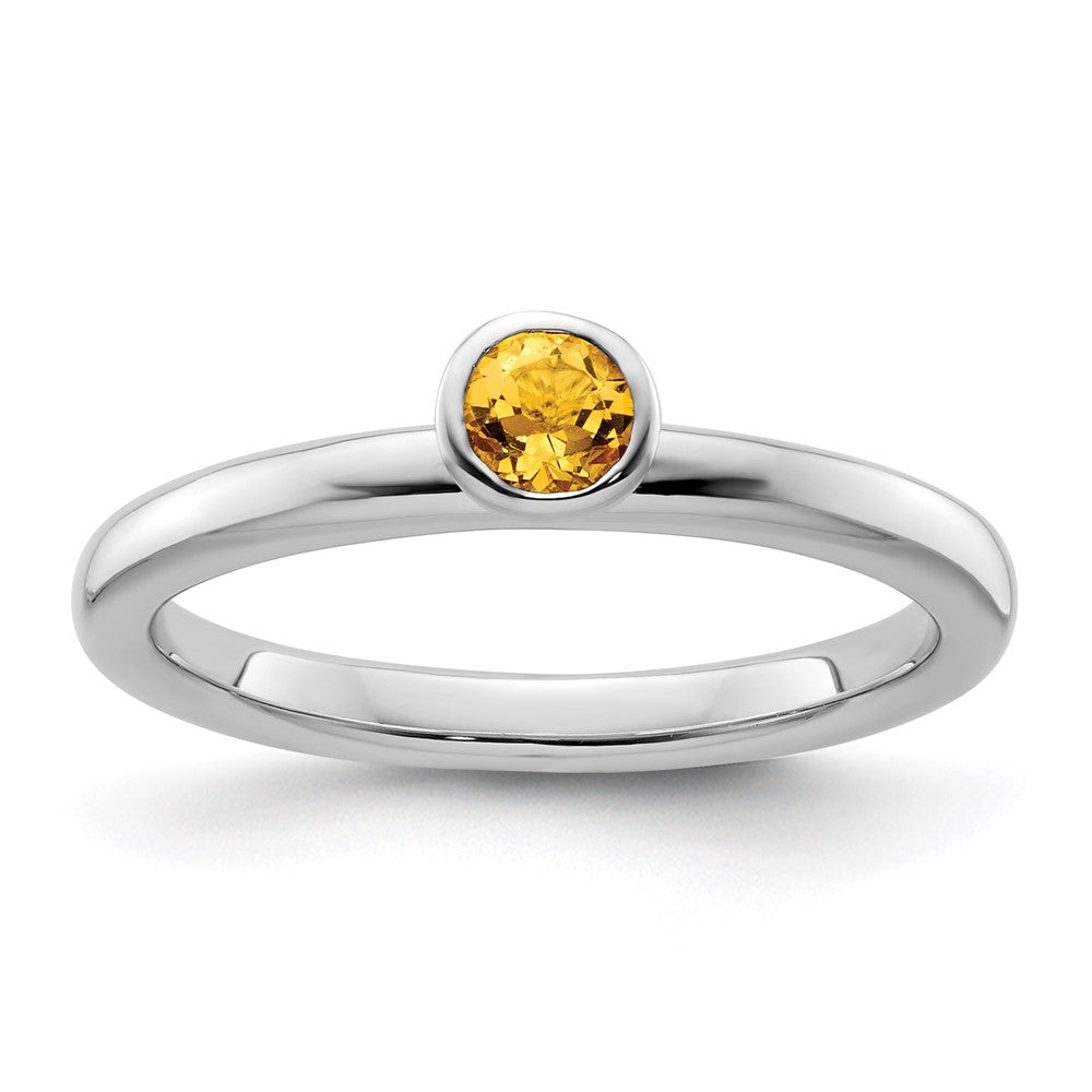 Sterlingsilber Stapelbar Expressions Hoch 4mm Rund Citrin Ring
