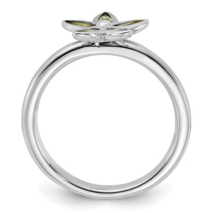 Sterlingsilber Stapelbar Expressions Peridot Blume Ring