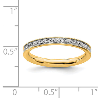 Sterlingsilber Stapelbar Expressions & Diamanten Vergoldet Ring