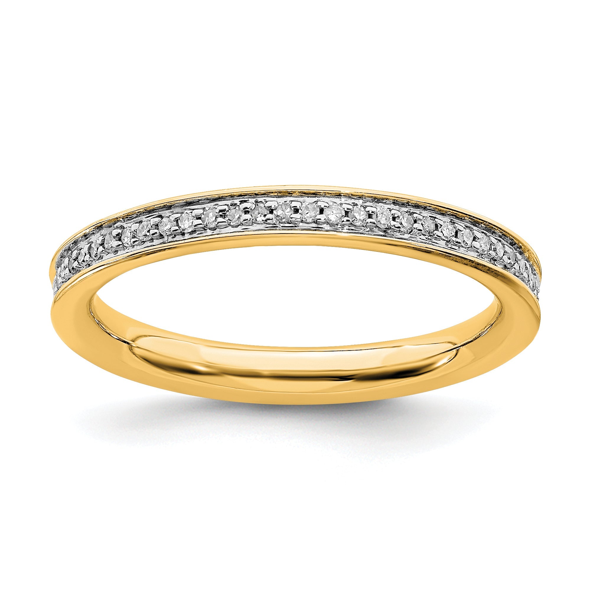 Sterlingsilber Stapelbar Expressions & Diamanten Vergoldet Ring