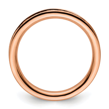 Sterlingsilber Stapelbar Expressions & Diamanten Rosa Beschichtet Ring