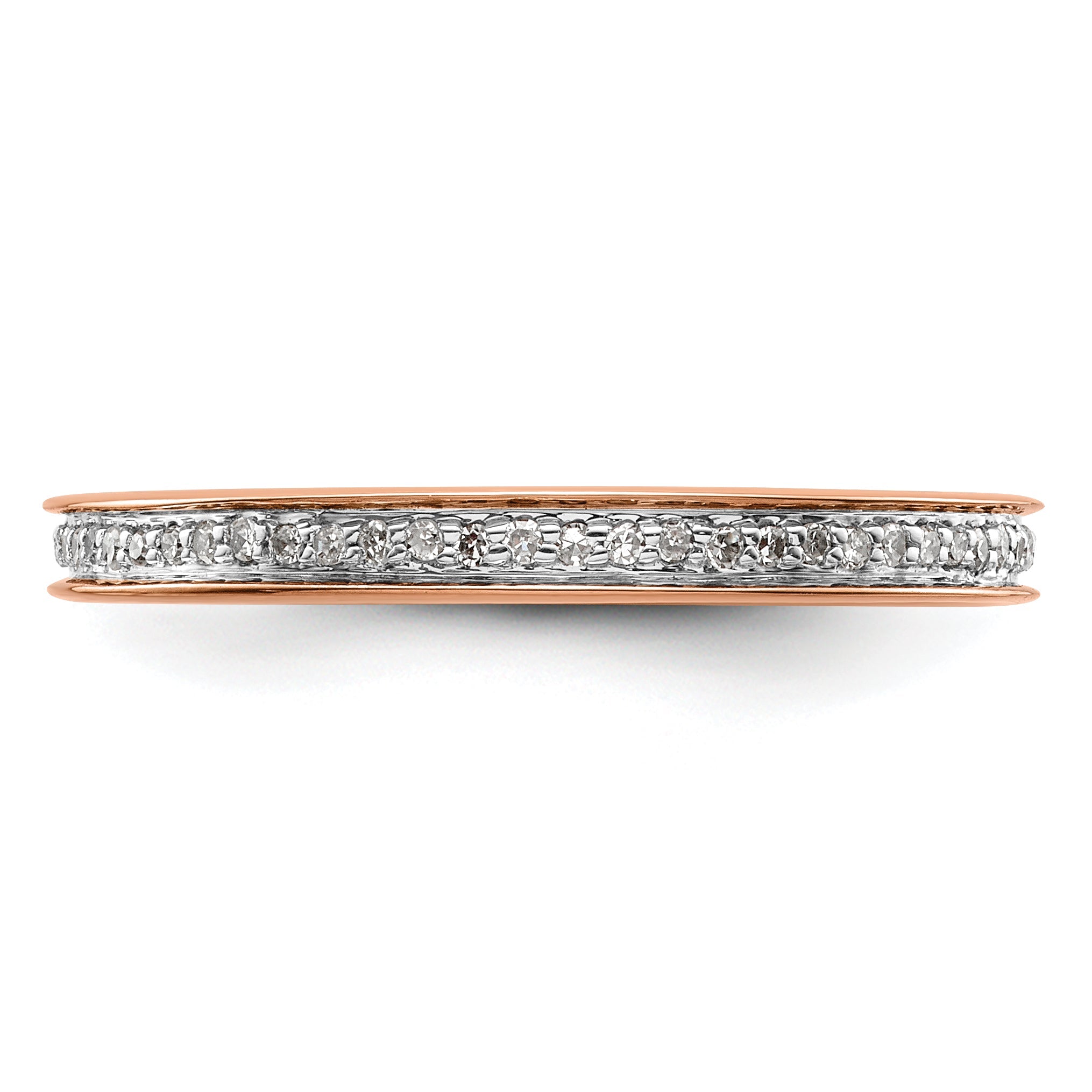 Sterlingsilber Stapelbar Expressions & Diamanten Rosa Beschichtet Ring