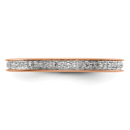 Sterlingsilber Stapelbar Expressions & Diamanten Rosa Beschichtet Ring