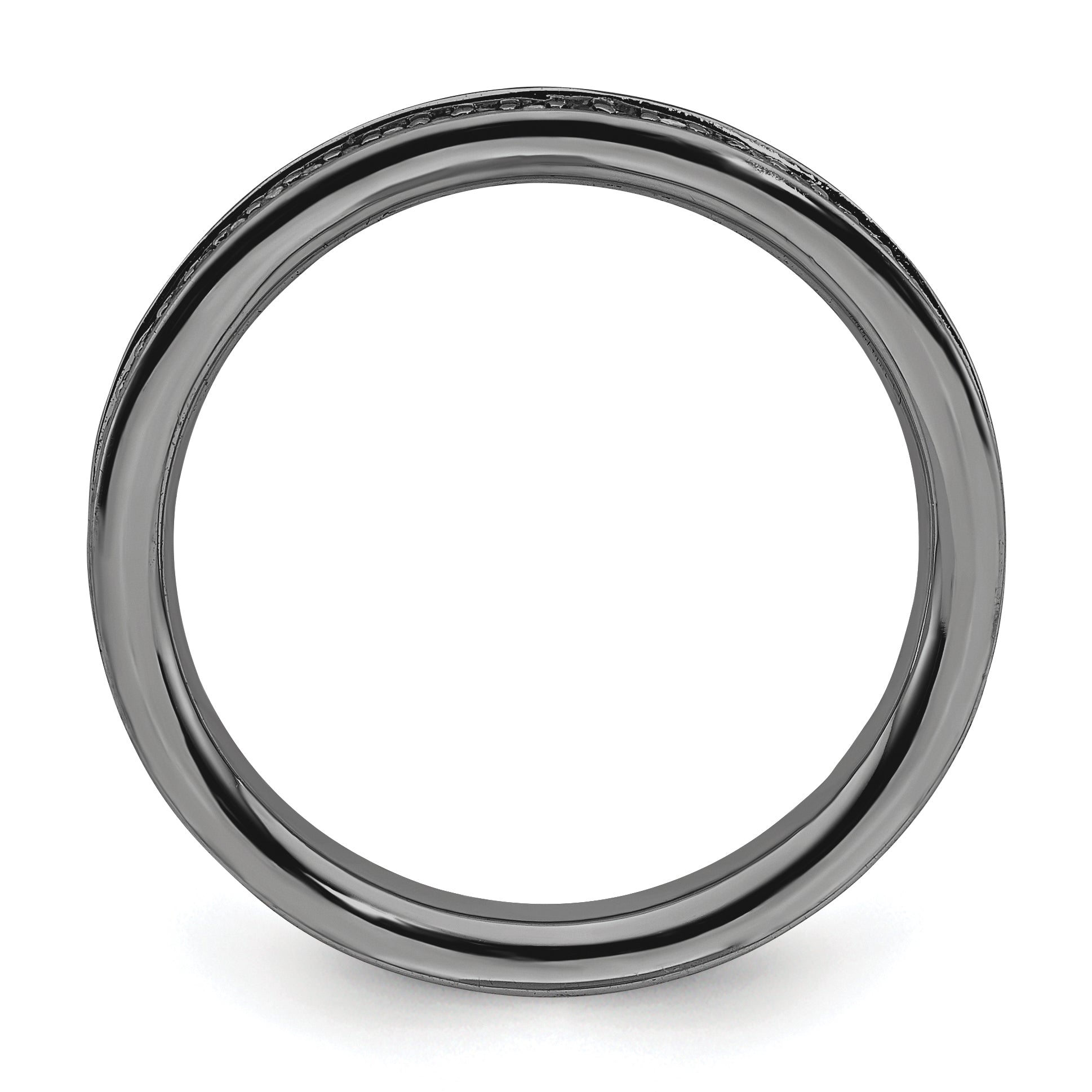 Sterlingsilber Stapelbar Expressions & Diamanten Schwarz Beschichtet Ring