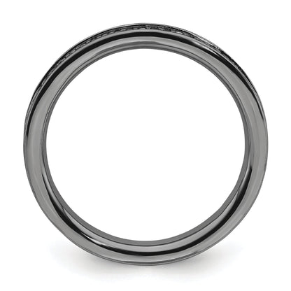 Sterlingsilber Stapelbar Expressions & Diamanten Schwarz Beschichtet Ring