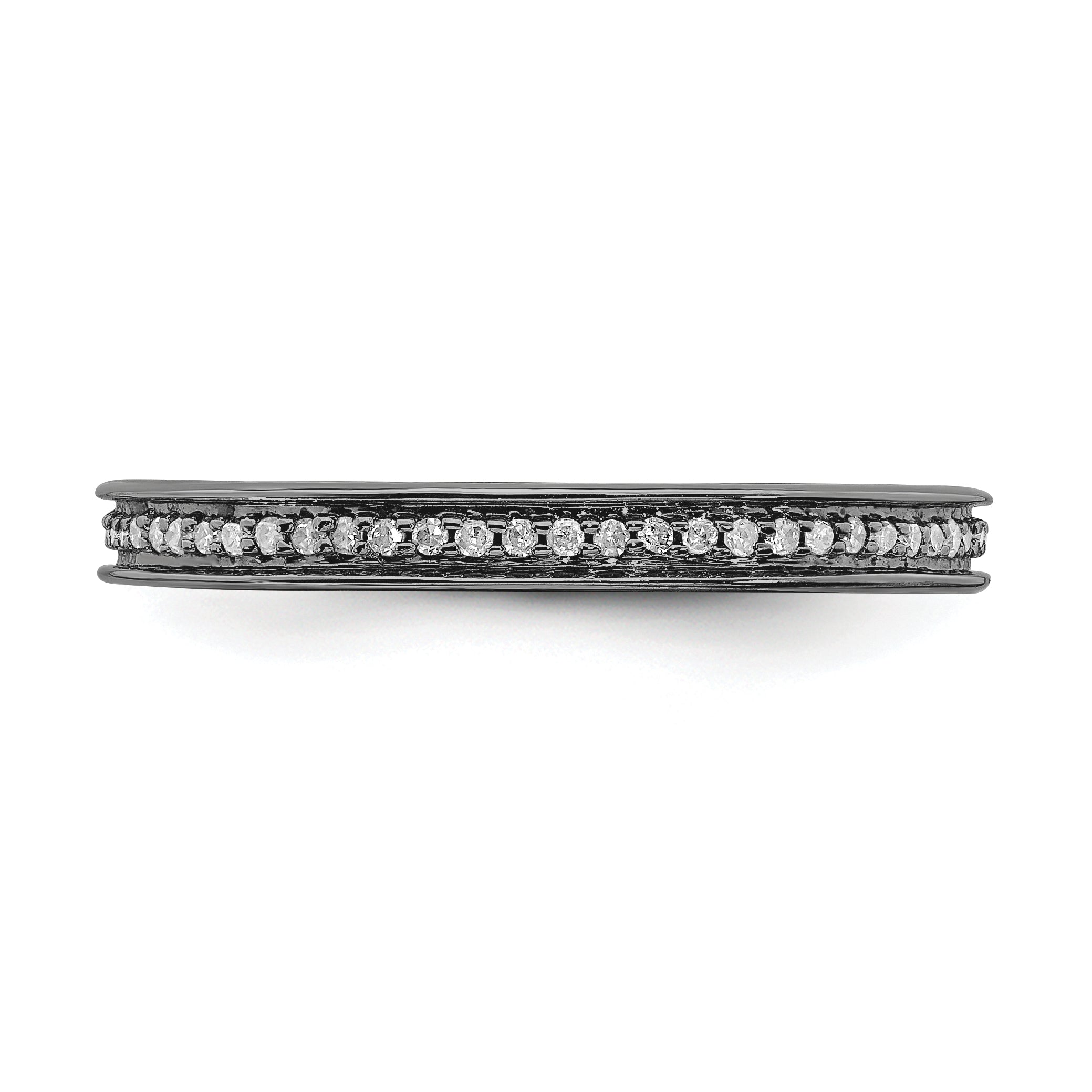 Sterlingsilber Stapelbar Expressions & Diamanten Schwarz Beschichtet Ring