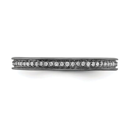 Sterlingsilber Stapelbar Expressions & Diamanten Schwarz Beschichtet Ring