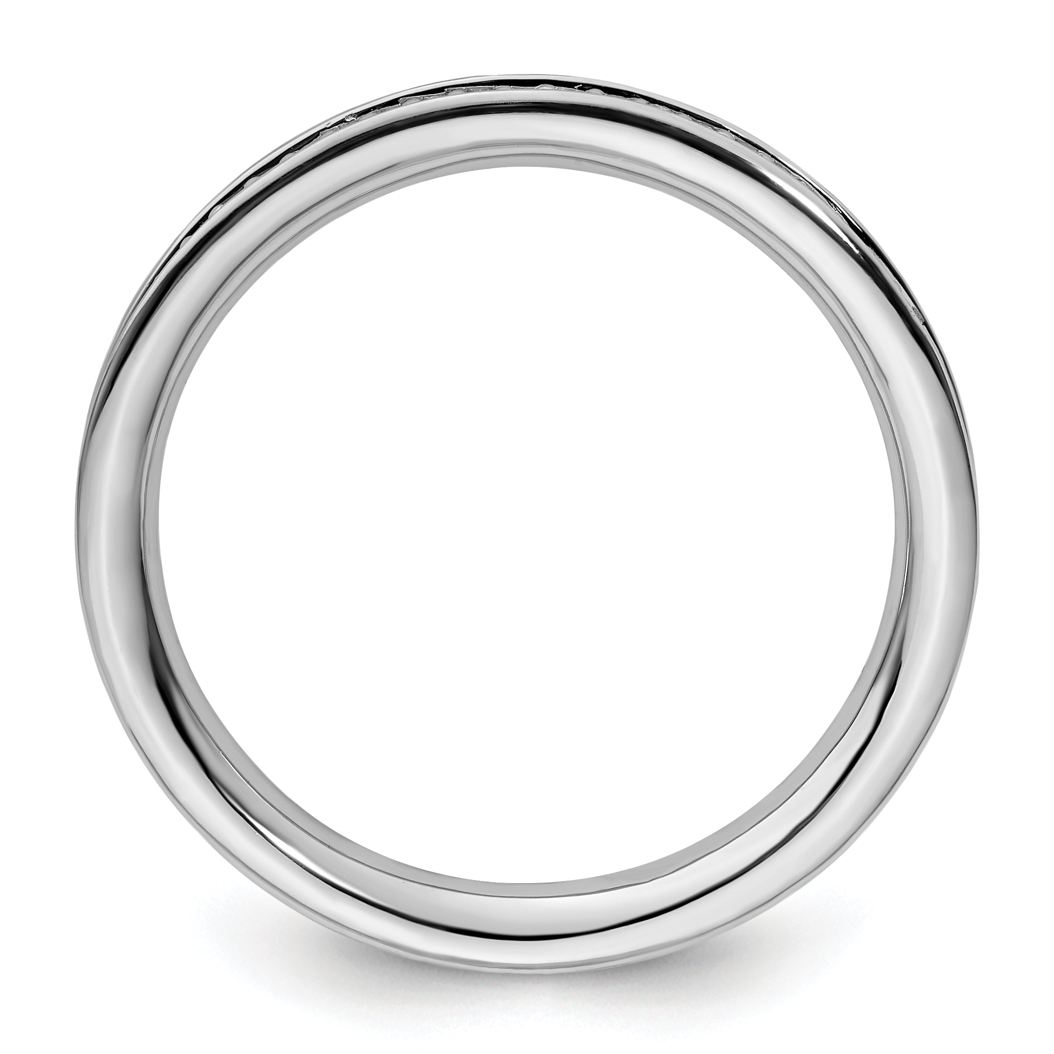 Sterlingsilber Stapelbar Expressions & Diamanten Poliert Ring