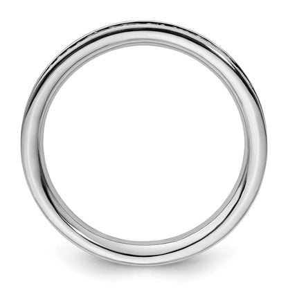 Sterlingsilber Stapelbar Expressions & Diamanten Poliert Ring