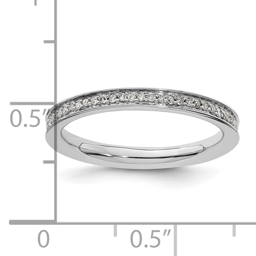 Sterlingsilber Stapelbar Expressions & Diamanten Poliert Ring