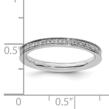 Sterlingsilber Stapelbar Expressions & Diamanten Poliert Ring