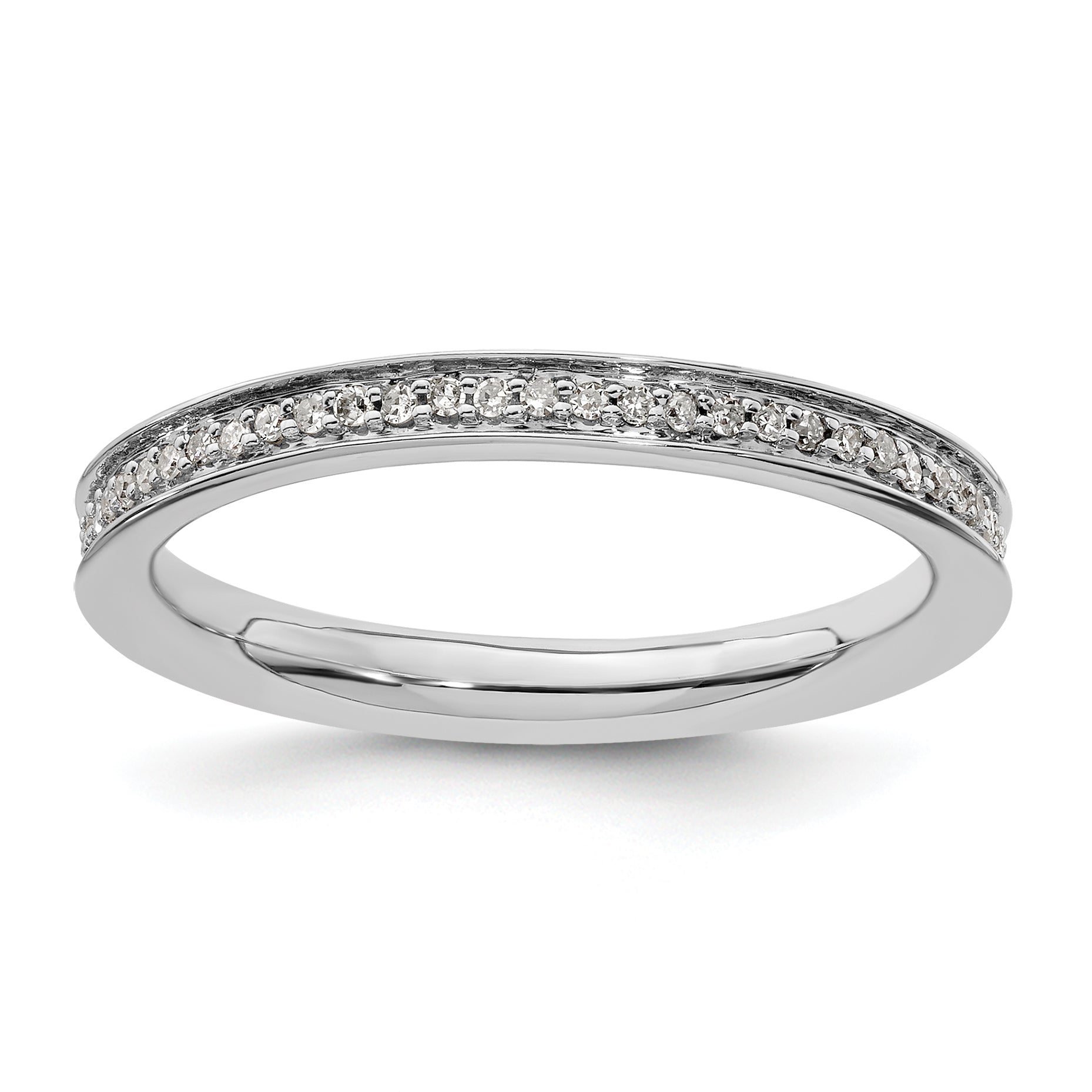Sterlingsilber Stapelbar Expressions & Diamanten Poliert Ring