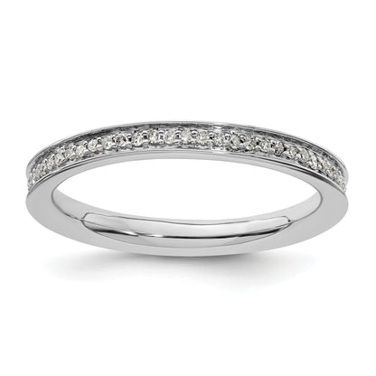 Sterlingsilber Stapelbar Expressions & Diamanten Poliert Ring