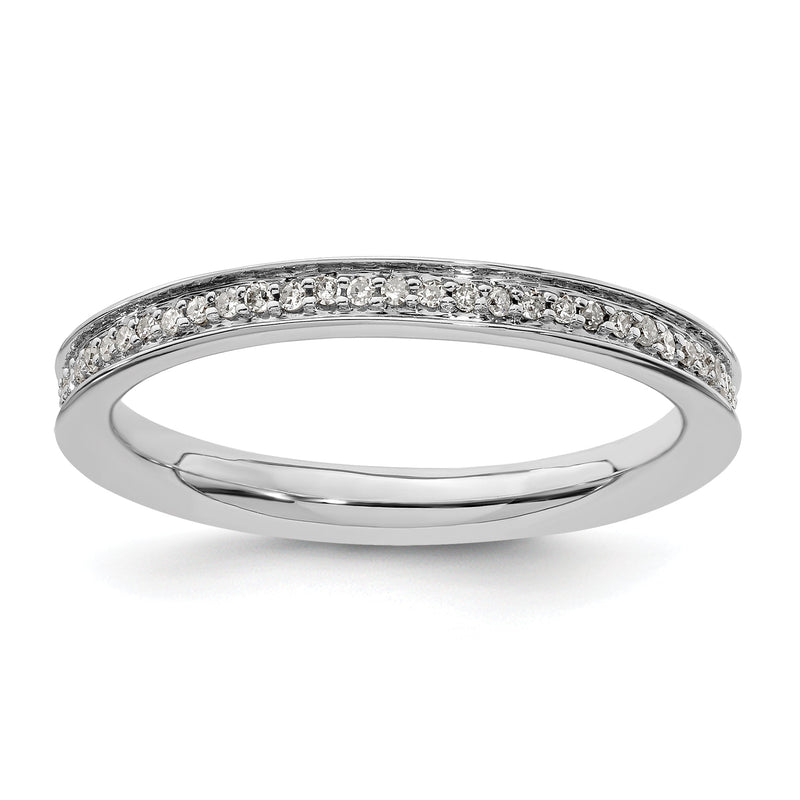 Sterlingsilber Stapelbar Expressions & Diamanten Poliert Ring