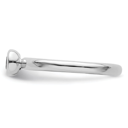 Sterlingsilber Stapelbar Expressions Low 4mm Rund Granat Ring