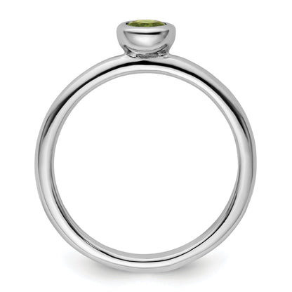 Sterlingsilber Stapelbar Expressions Low 4mm Rund Peridot Ring