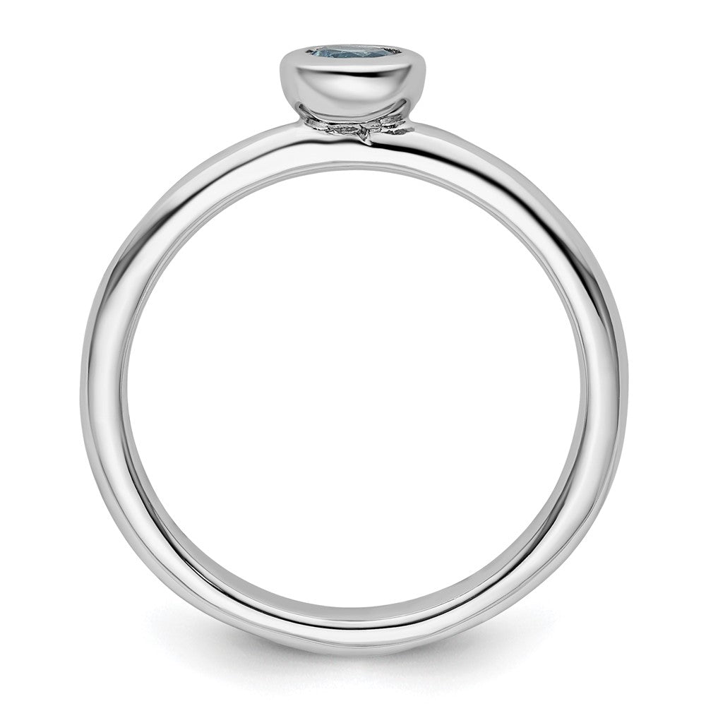Sterlingsilber Stapelbar Expressions Low 4mm Rund Blautopas Ring