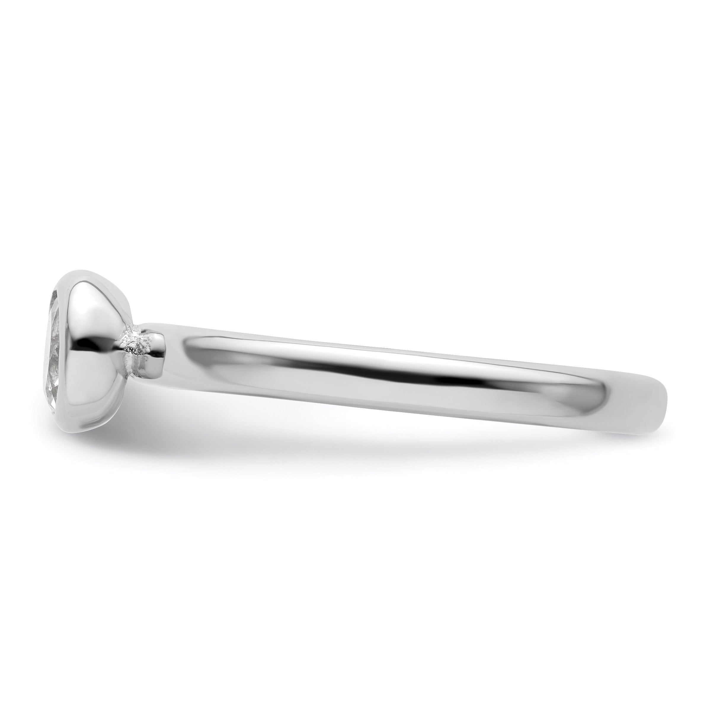 Sterlingsilber Stapelbar Expressions Low 5mm Rund Weiß Topas Ring