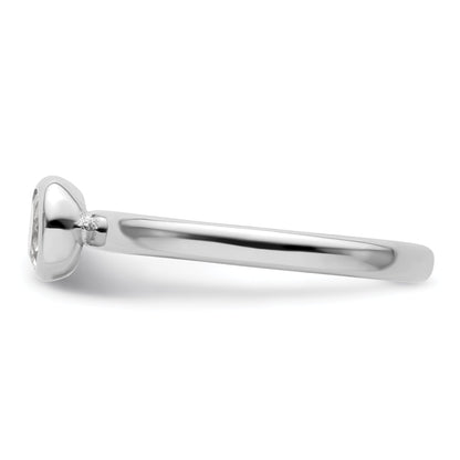 Sterlingsilber Stapelbar Expressions Low 5mm Rund Weiß Topas Ring