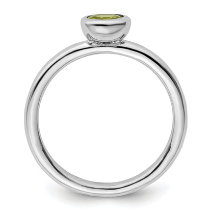 Sterlingsilber Stapelbar Expressions Low 5mm Rund Peridot Ring