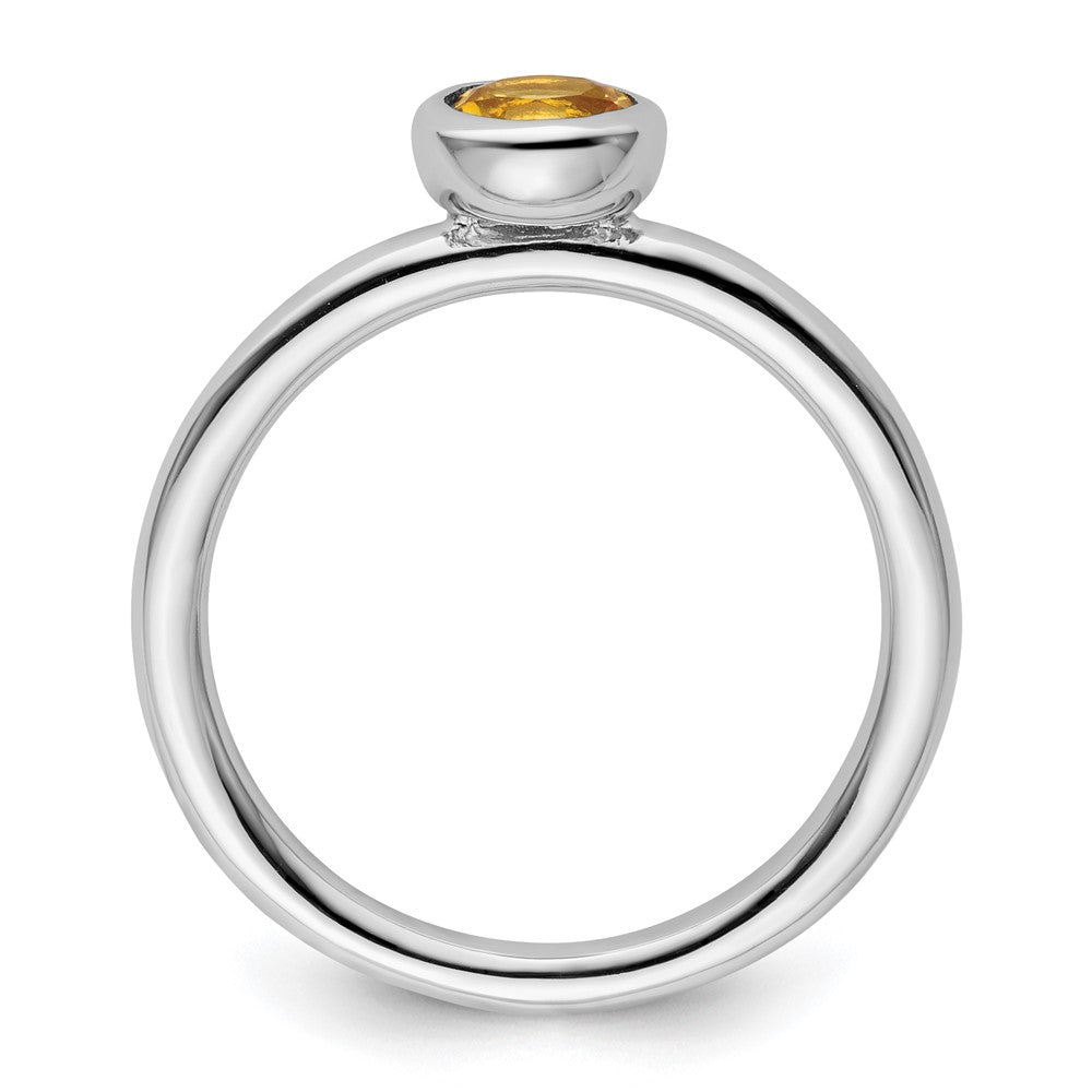 Sterlingsilber Stapelbar Expressions Low 5mm Rund Citrin Ring