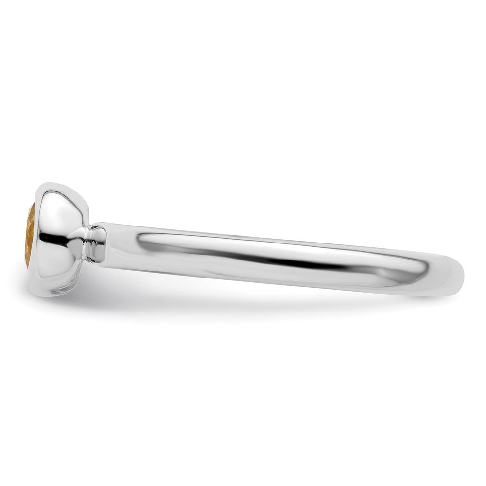 Sterlingsilber Stapelbar Expressions Low 5mm Rund Citrin Ring