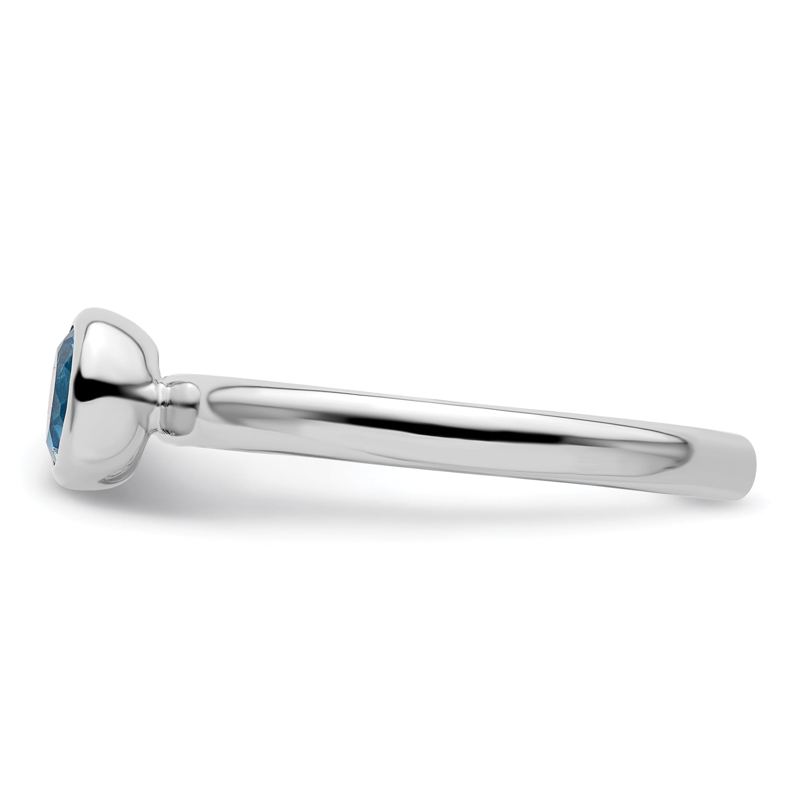 Sterlingsilber Stapelbar Expressions Low 5mm Rund Blautopas Ring