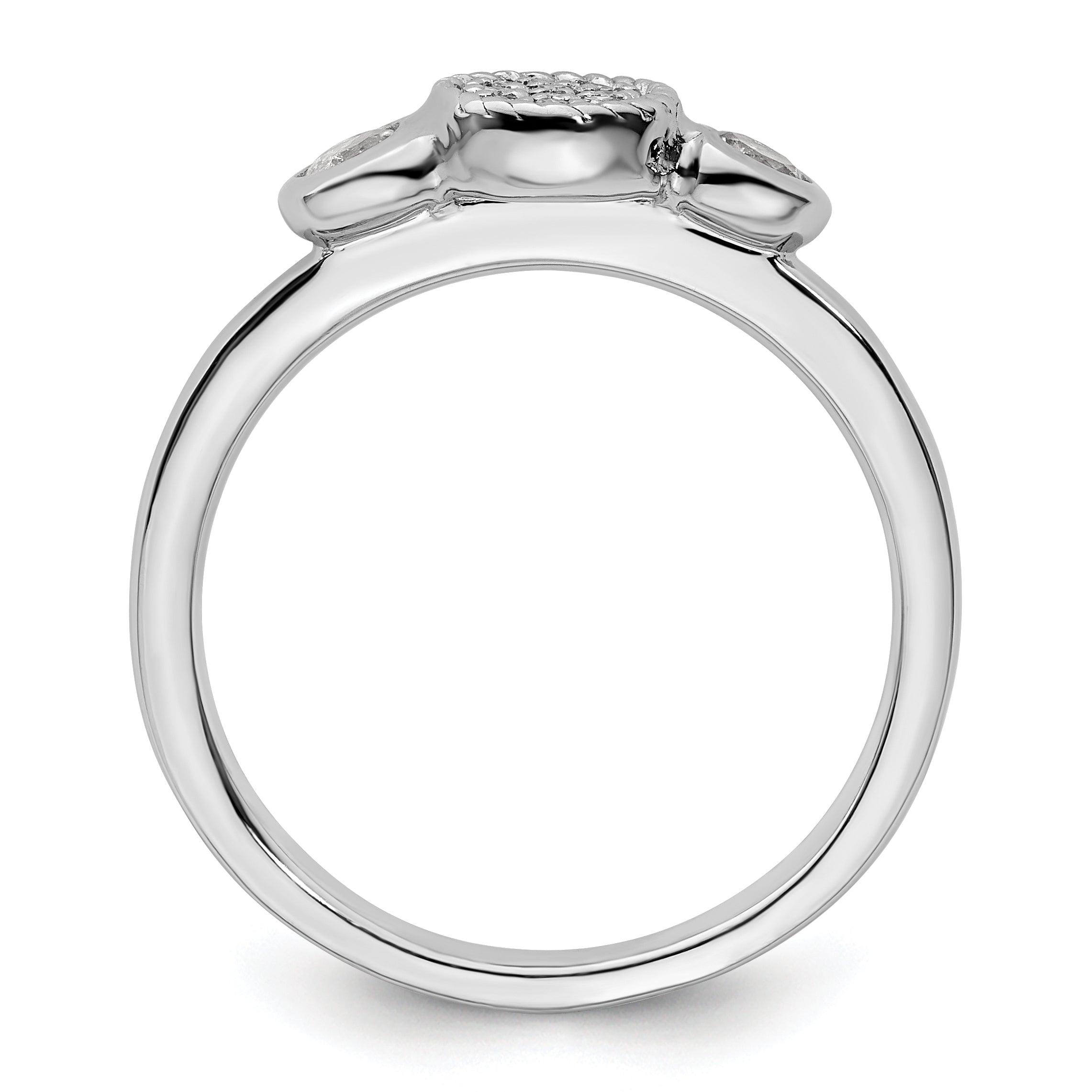 Sterlingsilber Stapelbar Expressions Dbl Rund Weiß Topas & Diamant. Ring
