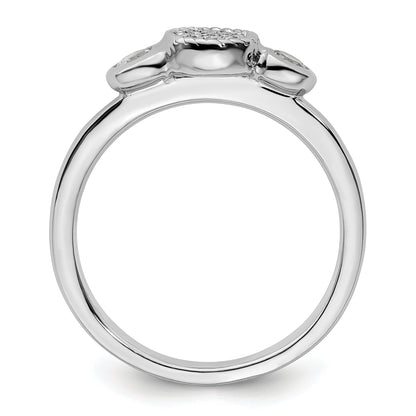 Sterlingsilber Stapelbar Expressions Dbl Rund Weiß Topas & Diamant. Ring