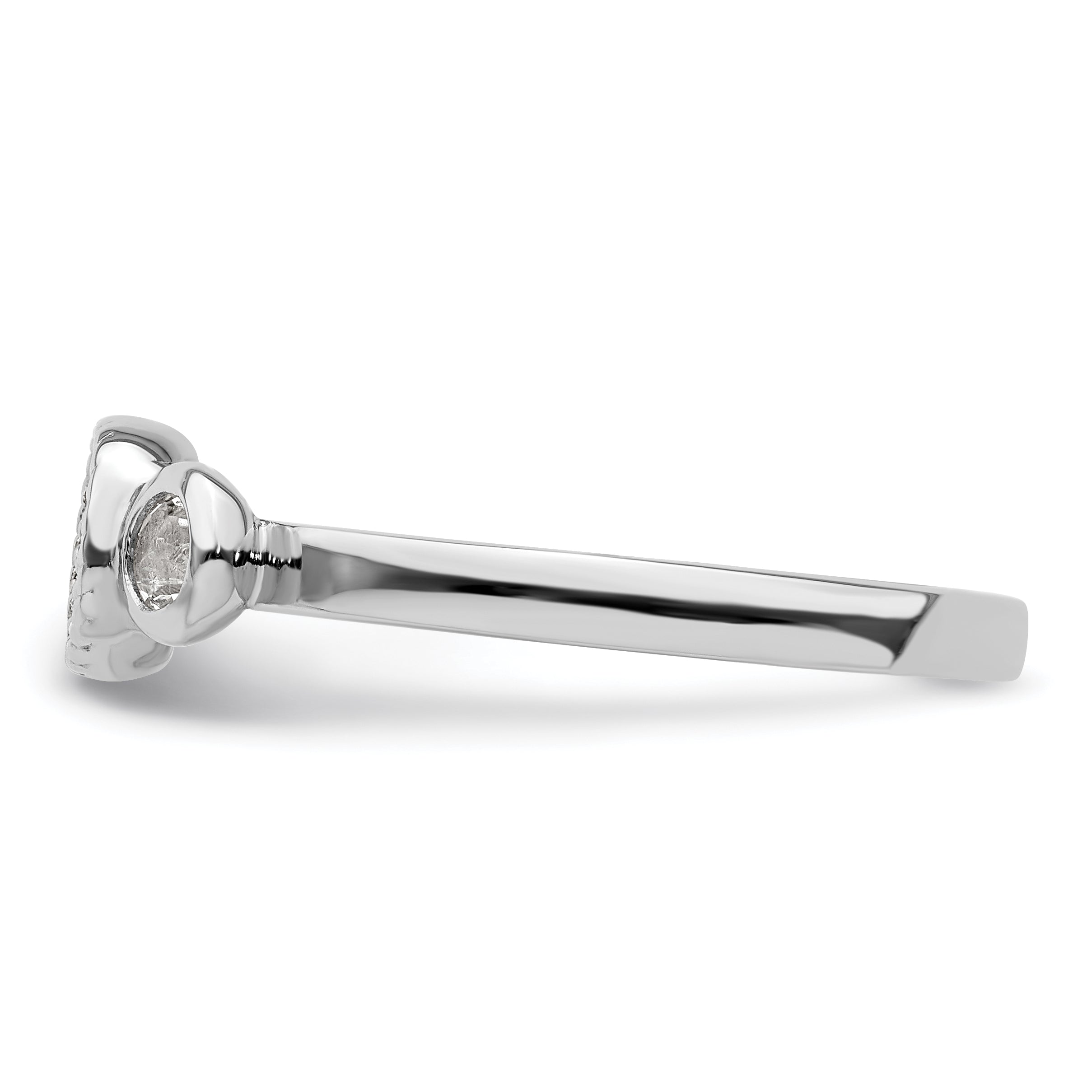 Sterlingsilber Stapelbar Expressions Dbl Rund Weiß Topas & Diamant. Ring