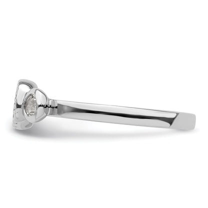 Sterlingsilber Stapelbar Expressions Dbl Rund Weiß Topas & Diamant. Ring