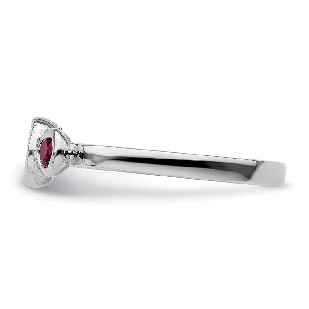 Sterlingsilber Stapelbar Expressions Dbl Rund Cr. Rubin & Diamant. Ring