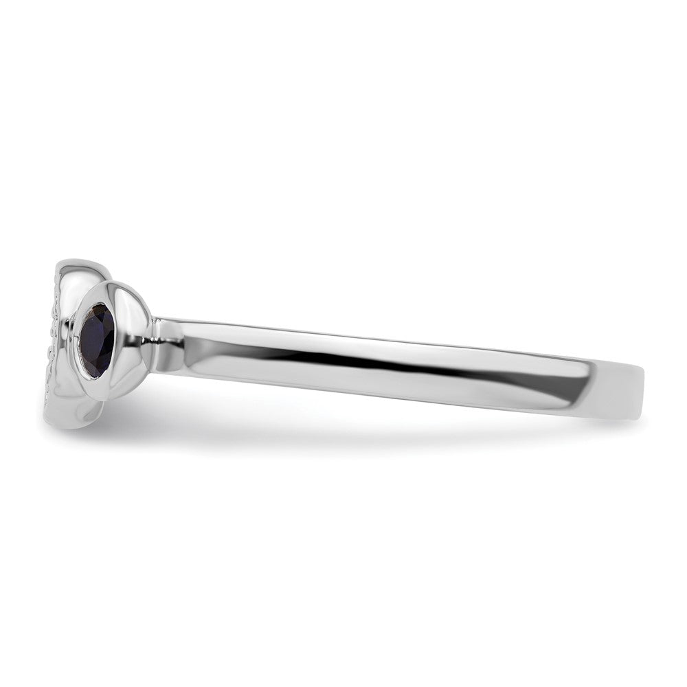 Sterlingsilber Stapelbar Expressions Dbl Rund Cr. Saphir & Diamant. Ring