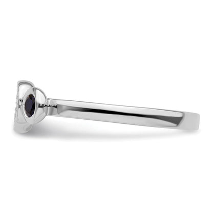 Sterlingsilber Stapelbar Expressions Dbl Rund Cr. Saphir & Diamant. Ring
