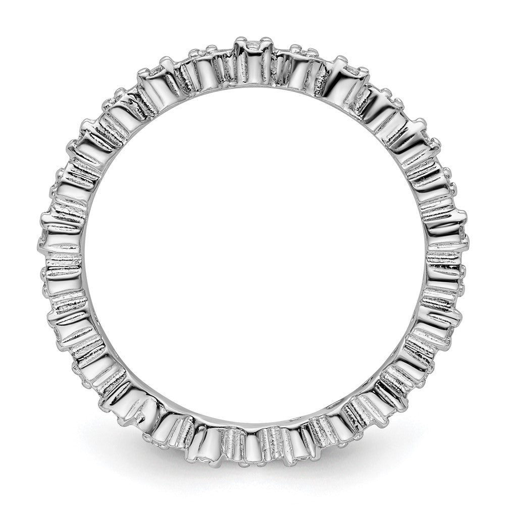 Sterlingsilber Stapelbar Expressions Weiß Topas & Diamant Ring