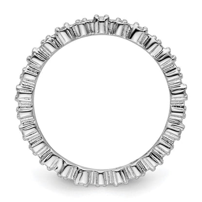 Sterlingsilber Stapelbar Expressions Weiß Topas & Diamant Ring
