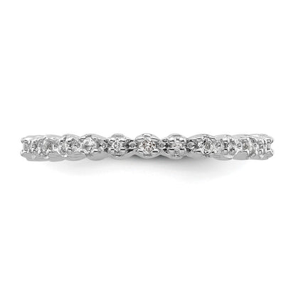 Sterlingsilber Stapelbar Expressions Weiß Topas & Diamant Ring