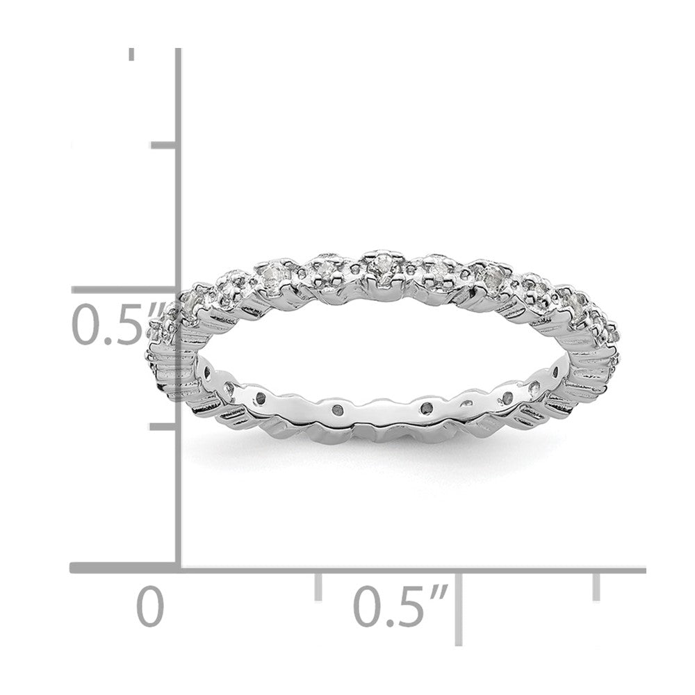 Sterlingsilber Stapelbar Expressions Weiß Topas & Diamant Ring