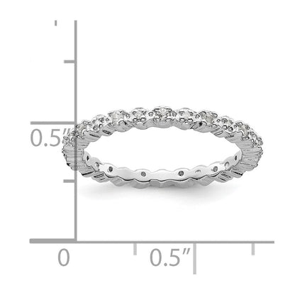 Sterlingsilber Stapelbar Expressions Weiß Topas & Diamant Ring