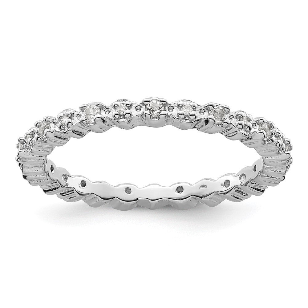 Sterlingsilber Stapelbar Expressions Weiß Topas & Diamant Ring