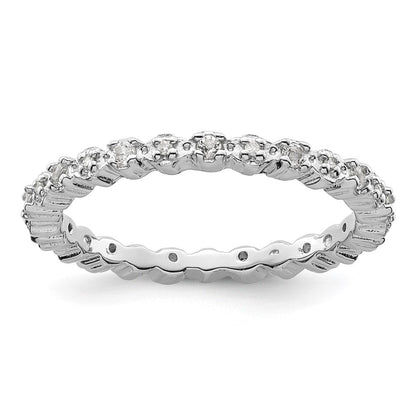 Sterlingsilber Stapelbar Expressions Weiß Topas & Diamant Ring