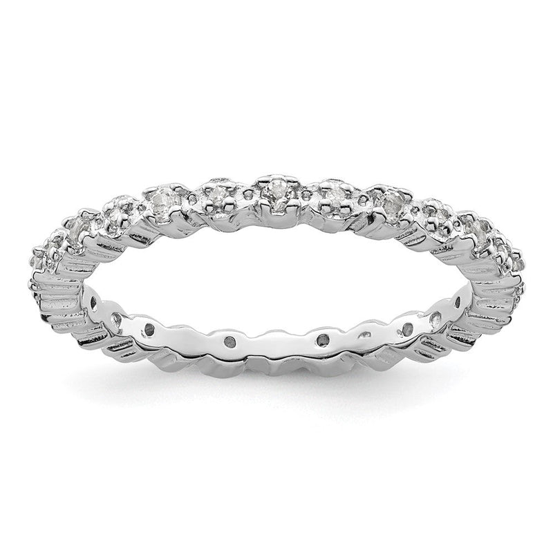Sterlingsilber Stapelbar Expressions Weiß Topas & Diamant Ring