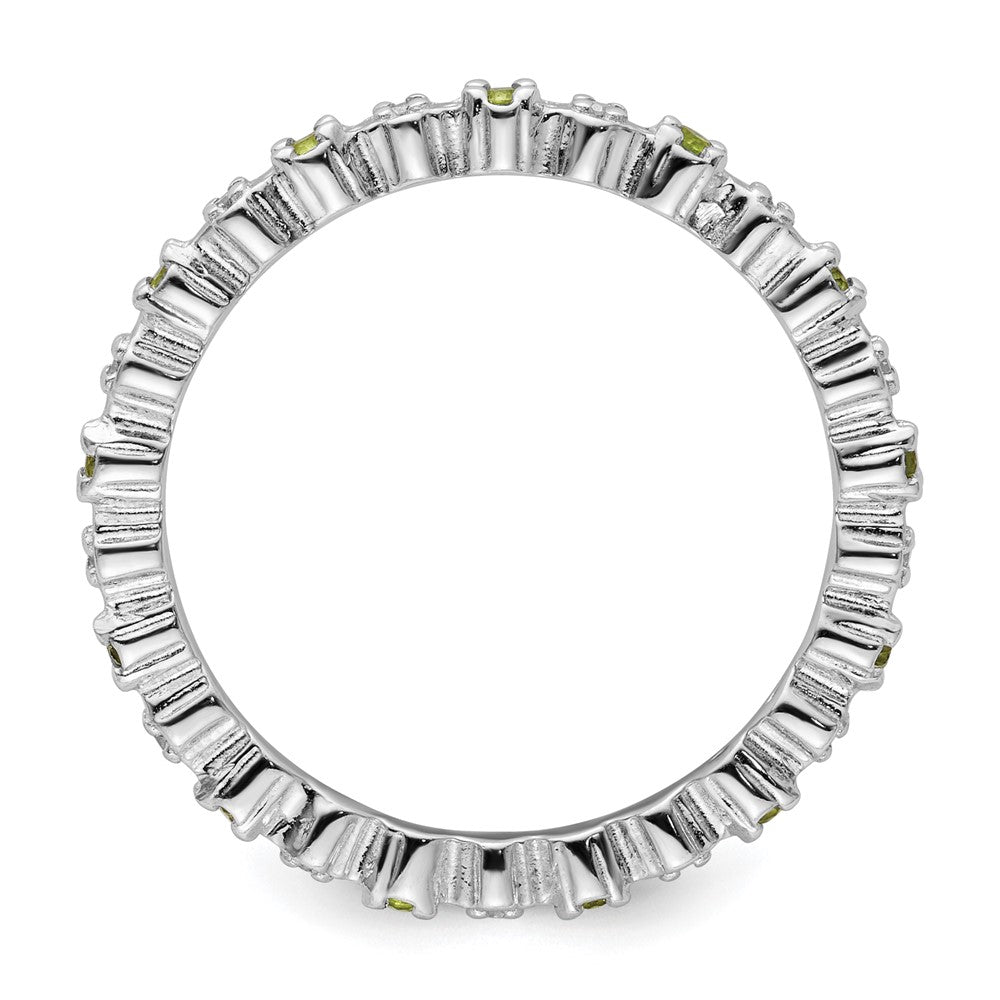 Sterlingsilber Stapelbar Expressions Peridot & Diamant Ring