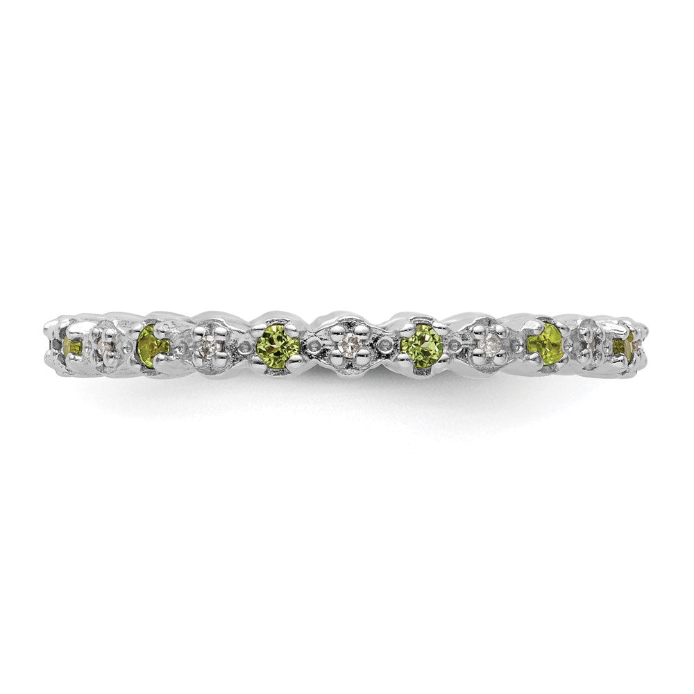 Sterlingsilber Stapelbar Expressions Peridot & Diamant Ring