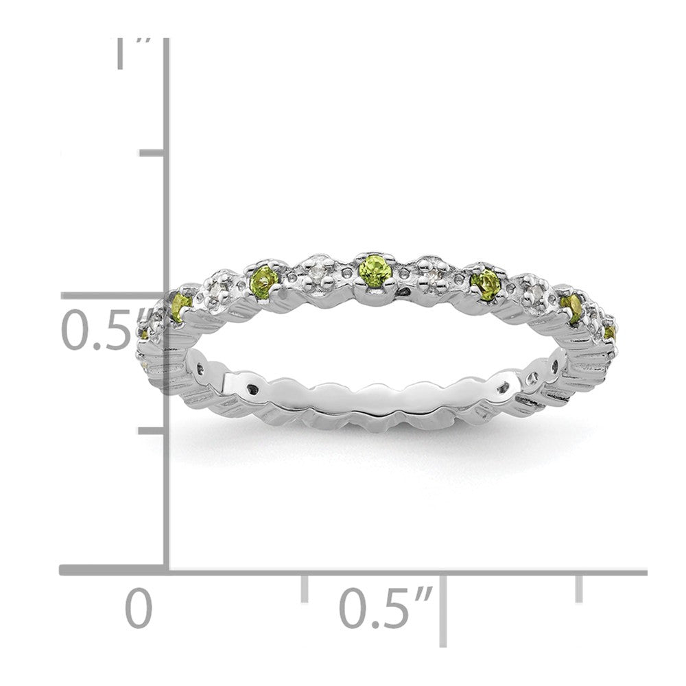 Sterlingsilber Stapelbar Expressions Peridot & Diamant Ring