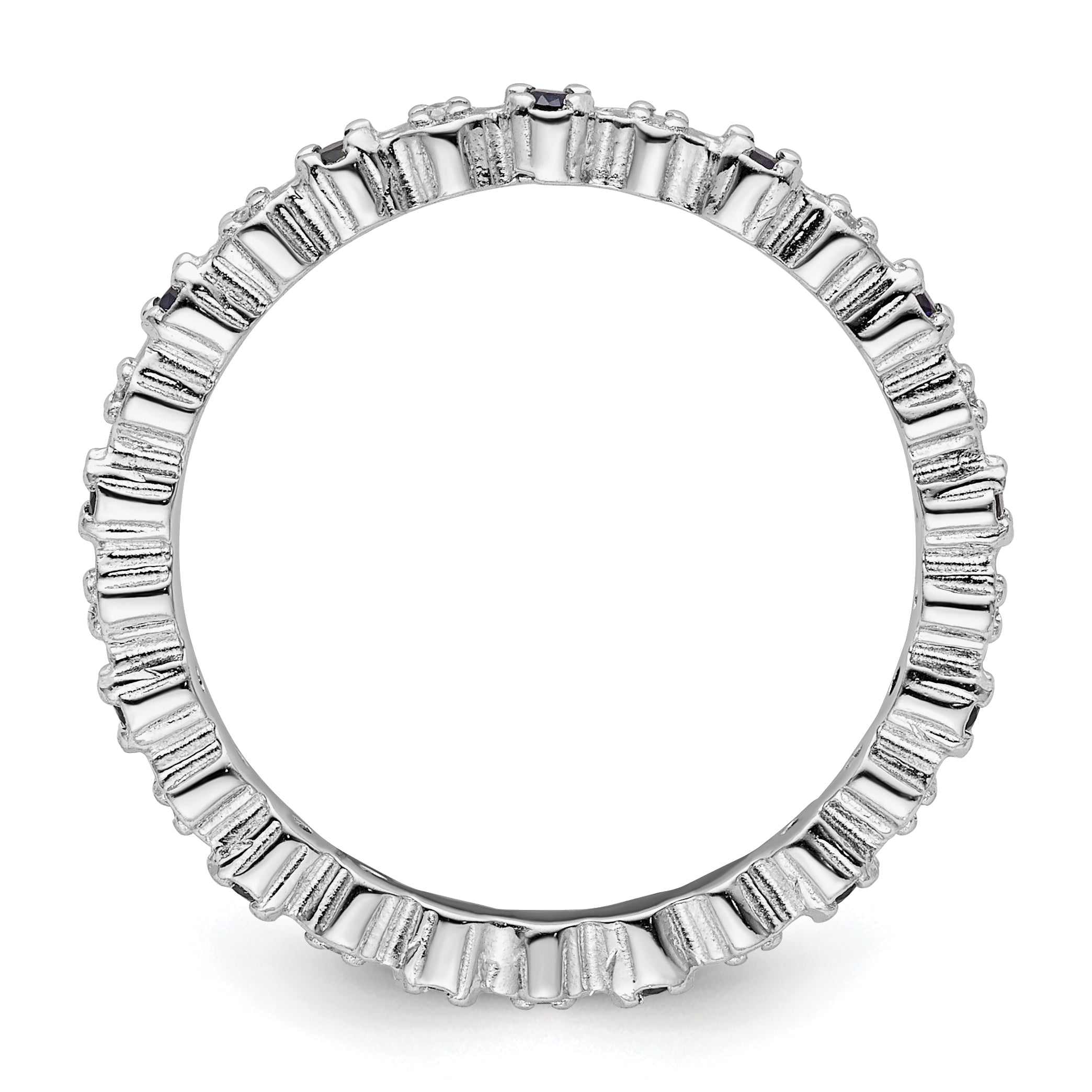 Sterlingsilber Stapelbar Expressions Cr. Saphir & Diamant Ring