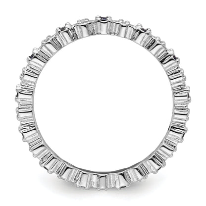 Sterlingsilber Stapelbar Expressions Cr. Saphir & Diamant Ring