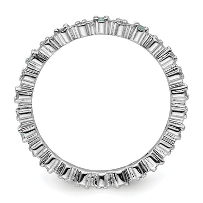 Sterlingsilber Stapelbar Expressions Blautopas & Diamant Ring
