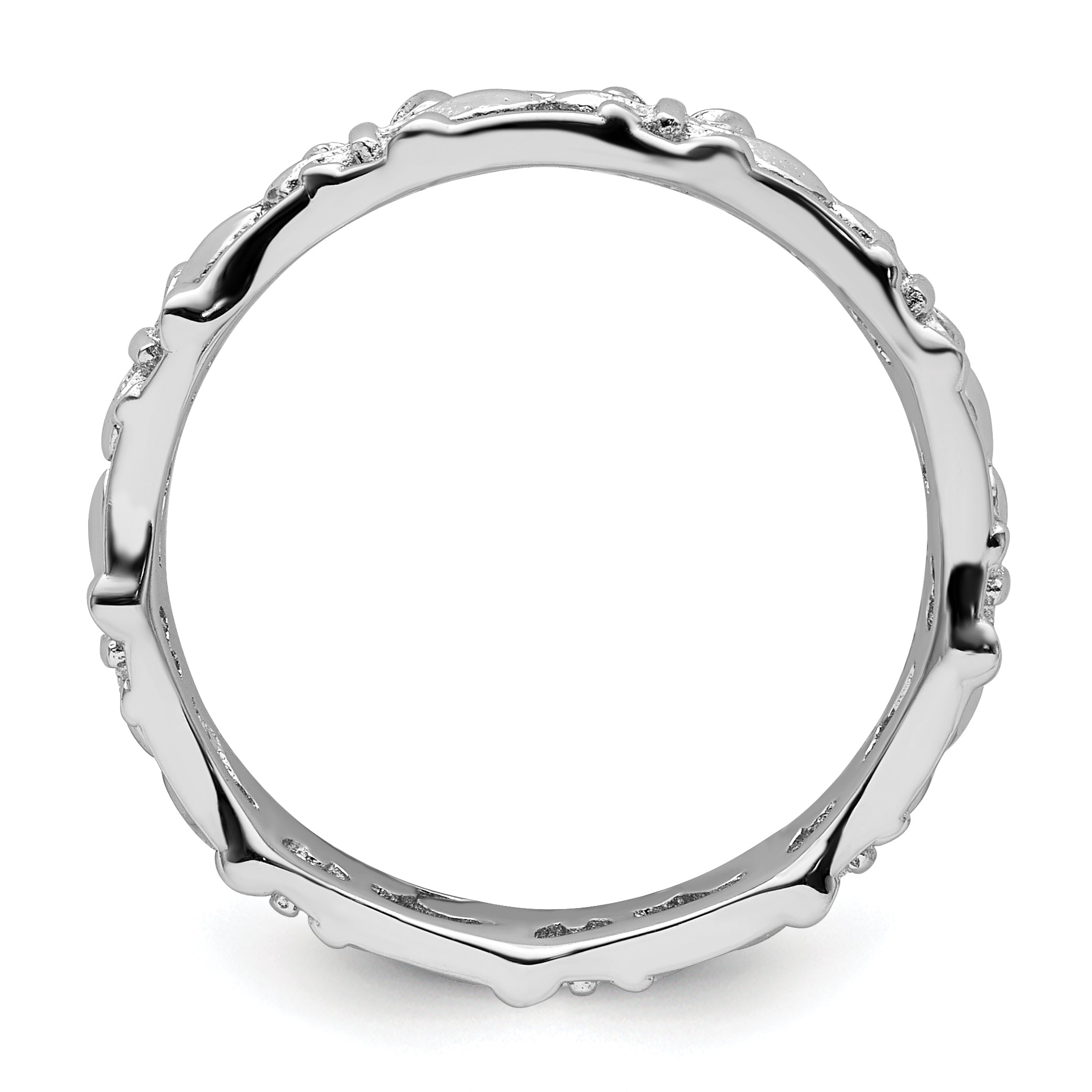 Sterlingsilber Stapelbar Expressions Poliert Fleur De Lis Ring