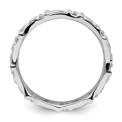 Sterlingsilber Stapelbar Expressions Poliert Fleur De Lis Ring